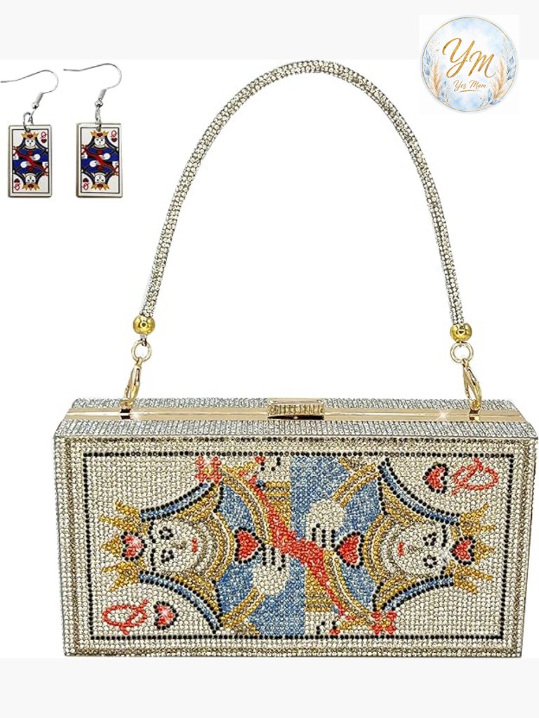 Crystal Rhinestone Money Clutch Evening Bag Sparkly Minaudiere Handbag